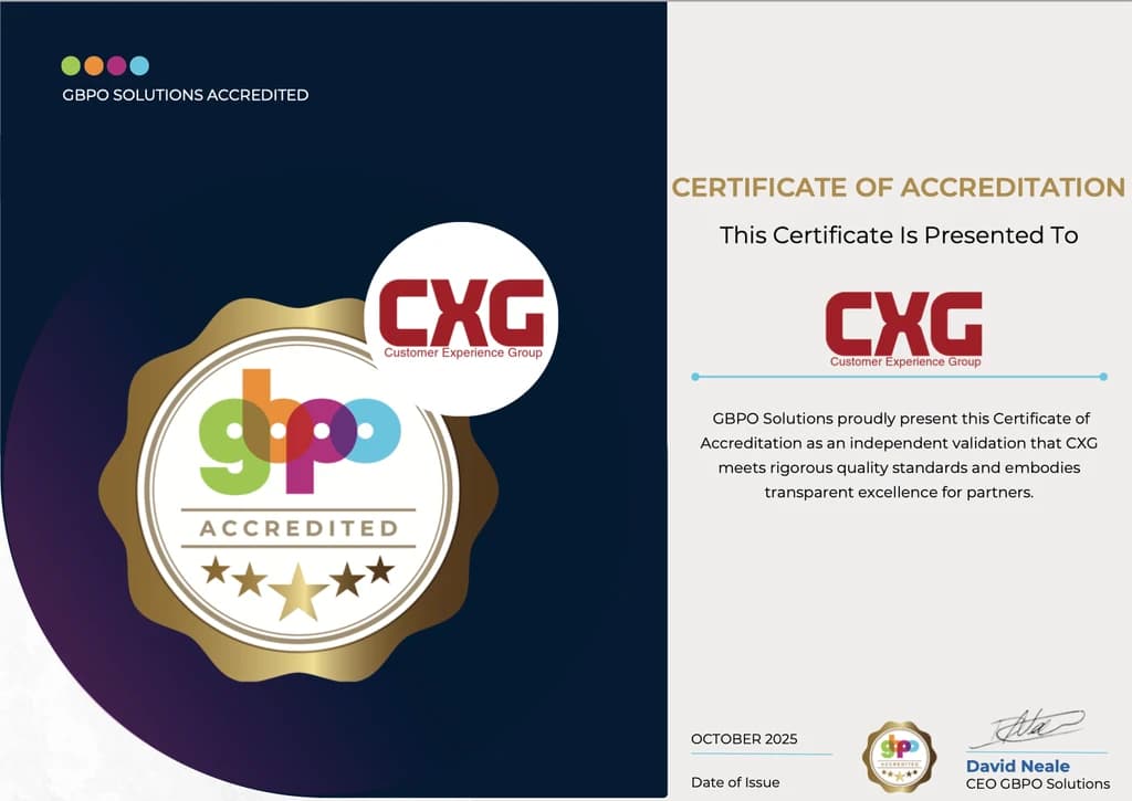 CXG Becomes GBPO Solutions Accredited Member